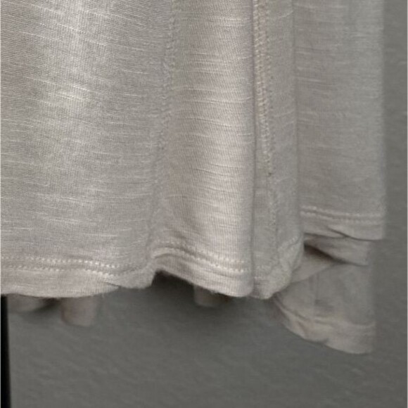 RXB Sz M Sheer Beige Tunic Short Sleeve Flutter High-Low Hem Asymmetrical VNeck - Picture 4 of 9